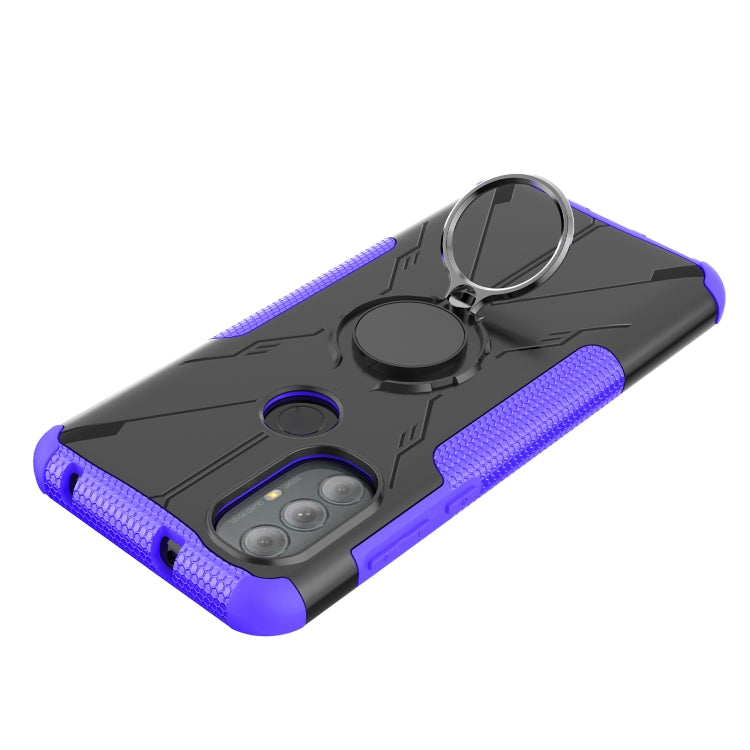 For Motorola Moto G Power 2022 Armor Bear Shockproof PC + TPU Phone Case with Ring Holder