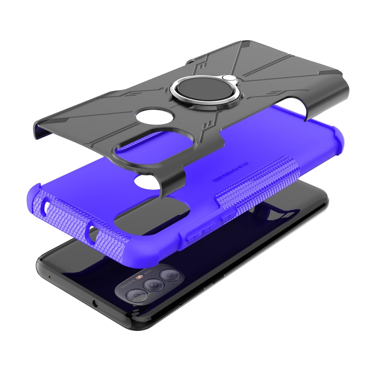 For Motorola Moto G Power 2022 Armor Bear Shockproof PC + TPU Phone Case with Ring Holder
