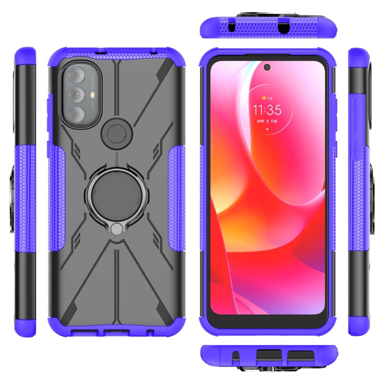 For Motorola Moto G Power 2022 Armor Bear Shockproof PC + TPU Phone Case with Ring Holder