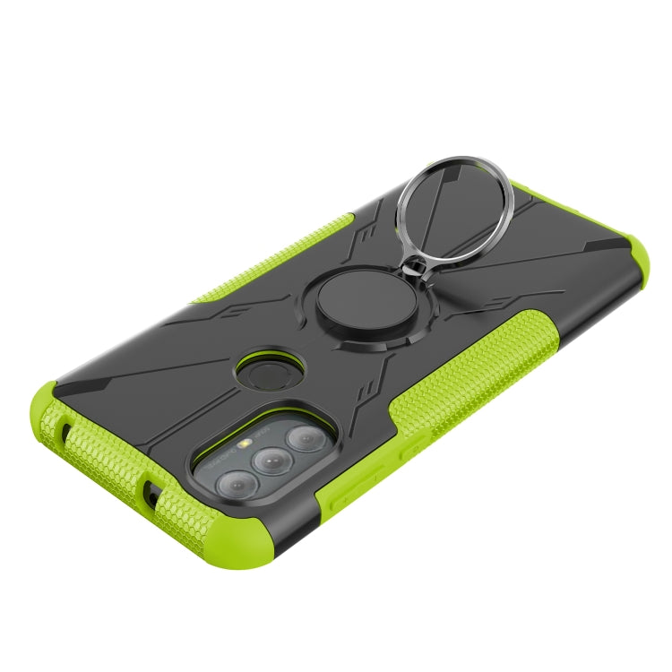 For Motorola Moto G Power 2022 Armor Bear Shockproof PC + TPU Phone Case with Ring Holder