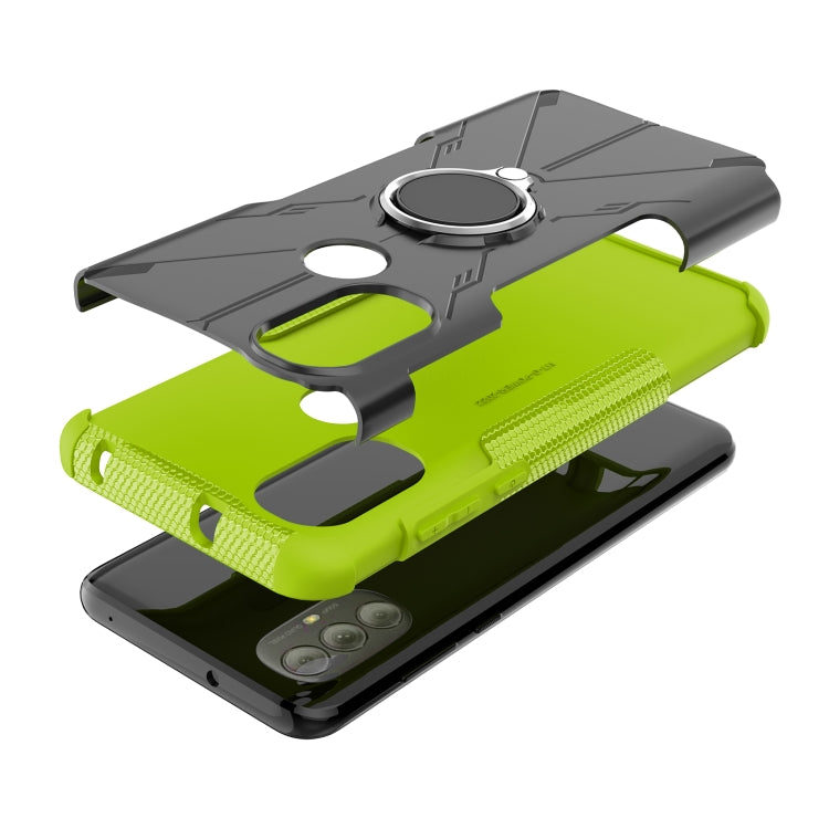 For Motorola Moto G Power 2022 Armor Bear Shockproof PC + TPU Phone Case with Ring Holder