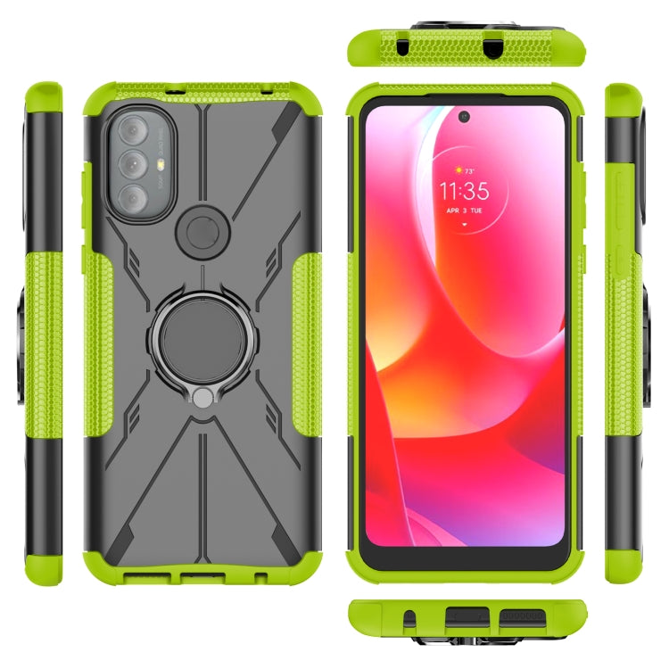 For Motorola Moto G Power 2022 Armor Bear Shockproof PC + TPU Phone Case with Ring Holder