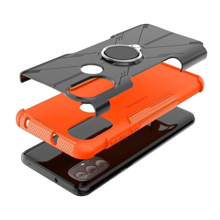 For Motorola Moto G Power 2022 Armor Bear Shockproof PC + TPU Phone Case with Ring Holder