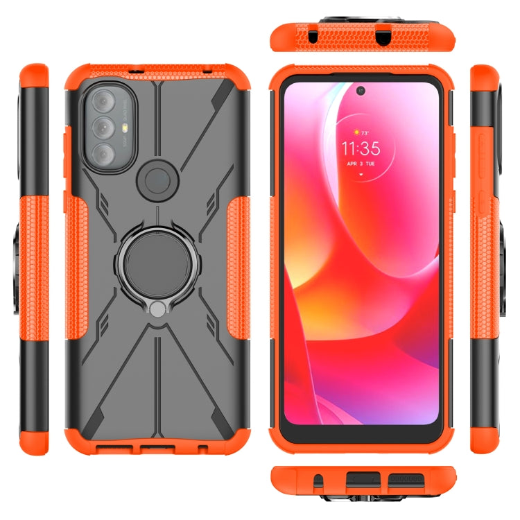 For Motorola Moto G Power 2022 Armor Bear Shockproof PC + TPU Phone Case with Ring Holder