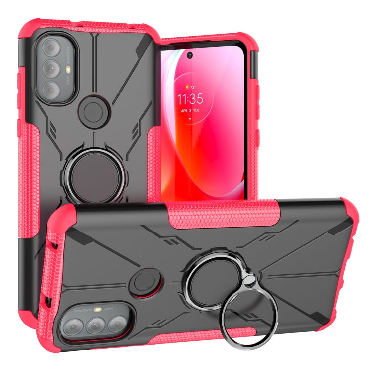 For Motorola Moto G Power 2022 Armor Bear Shockproof PC + TPU Phone Case with Ring Holder