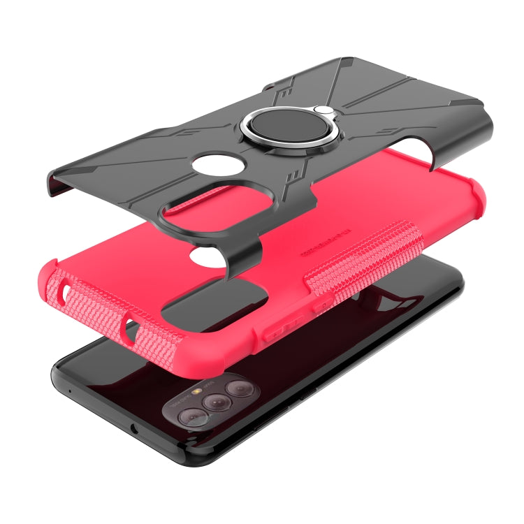For Motorola Moto G Power 2022 Armor Bear Shockproof PC + TPU Phone Case with Ring Holder