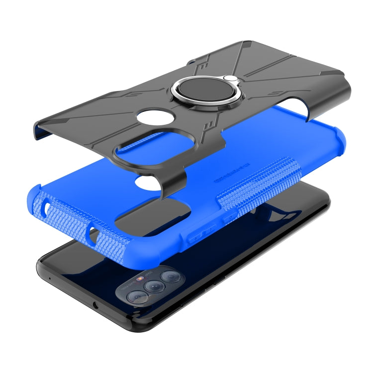 For Motorola Moto G Power 2022 Armor Bear Shockproof PC + TPU Phone Case with Ring Holder