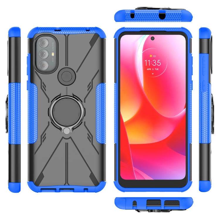 For Motorola Moto G Power 2022 Armor Bear Shockproof PC + TPU Phone Case with Ring Holder