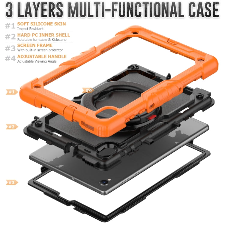 For Lenovo M10 Plus X606F Silicone + PC Holder Tablet Case