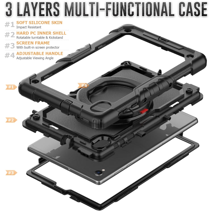 For Lenovo M10 Plus X606F Silicone + PC Holder Tablet Case