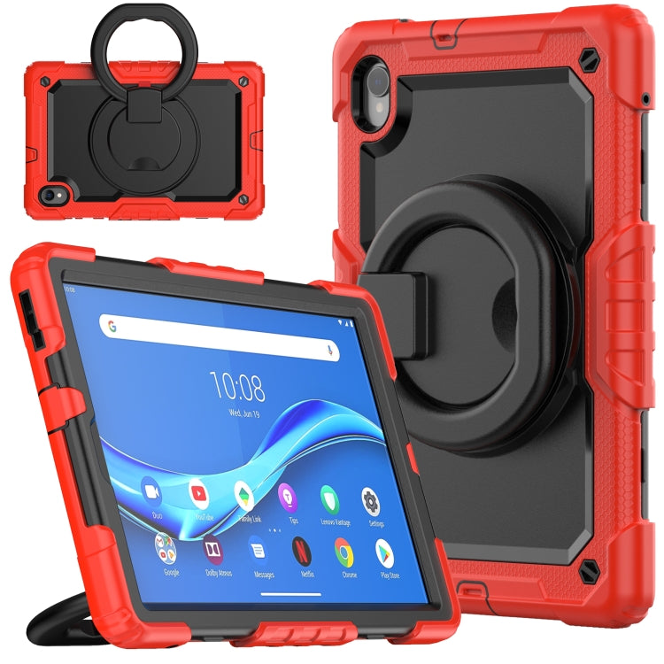 For Lenovo M10 Plus X606F Silicone + PC Holder Tablet Case