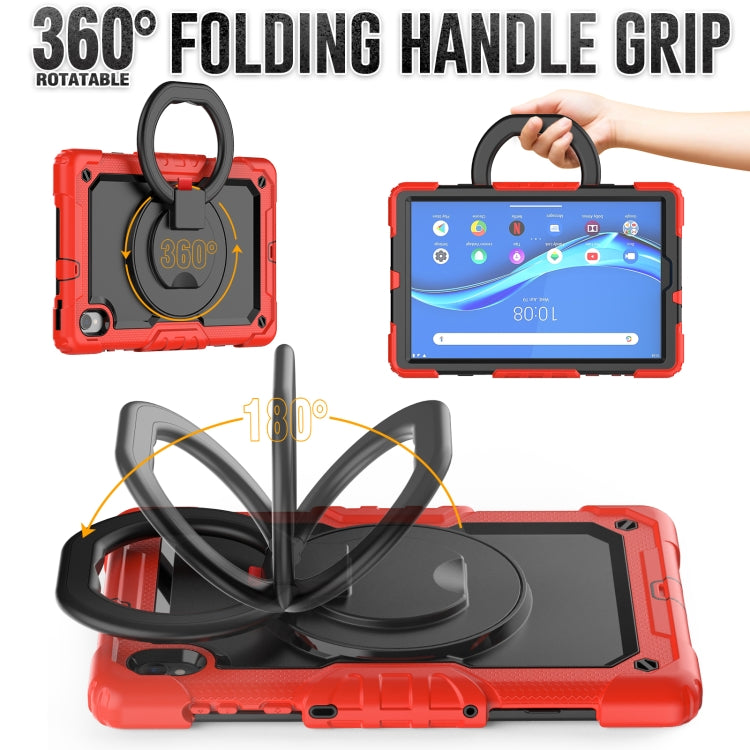For Lenovo M10 Plus X606F Silicone + PC Holder Tablet Case
