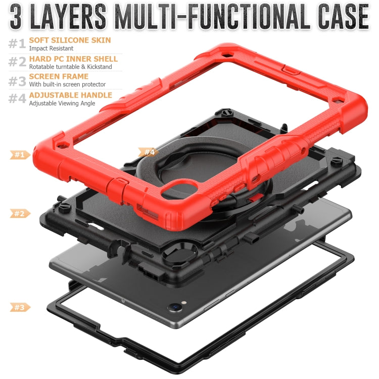 For Lenovo M10 Plus X606F Silicone + PC Holder Tablet Case