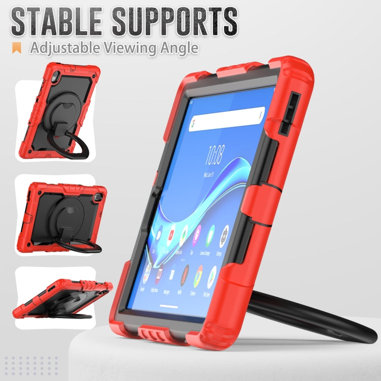 For Lenovo M10 Plus X606F Silicone + PC Holder Tablet Case