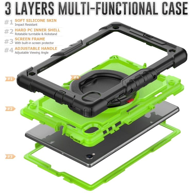 For Lenovo M10 Plus X606F Silicone + PC Holder Tablet Case