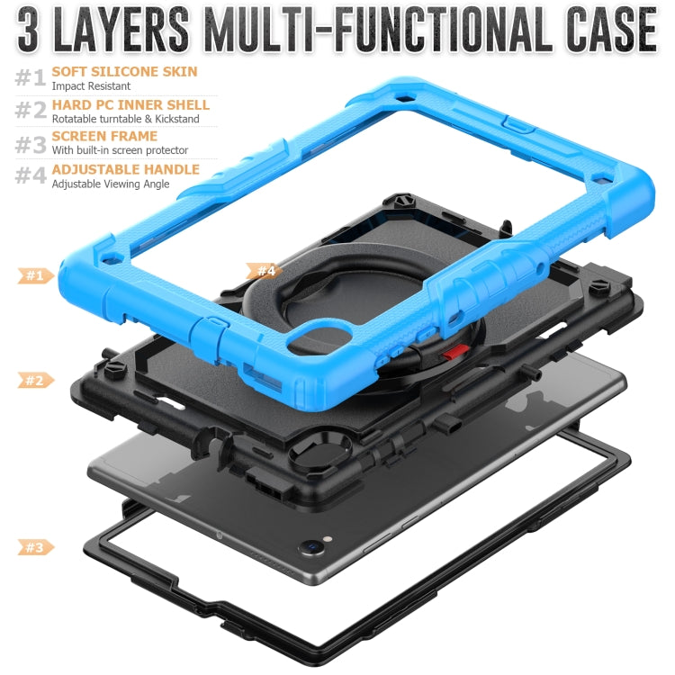 For Lenovo M10 Plus X606F Silicone + PC Holder Tablet Case