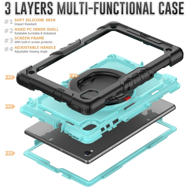 For Lenovo M10 Plus X606F Silicone + PC Holder Tablet Case