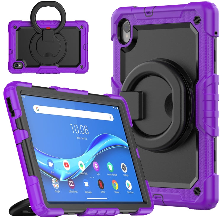 For Lenovo M10 Plus X606F Silicone + PC Holder Tablet Case