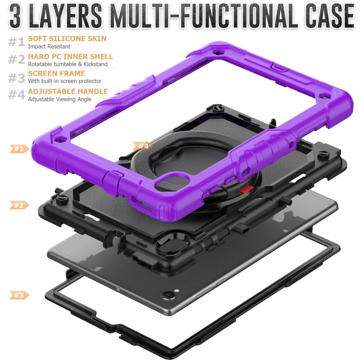 For Lenovo M10 Plus X606F Silicone + PC Holder Tablet Case
