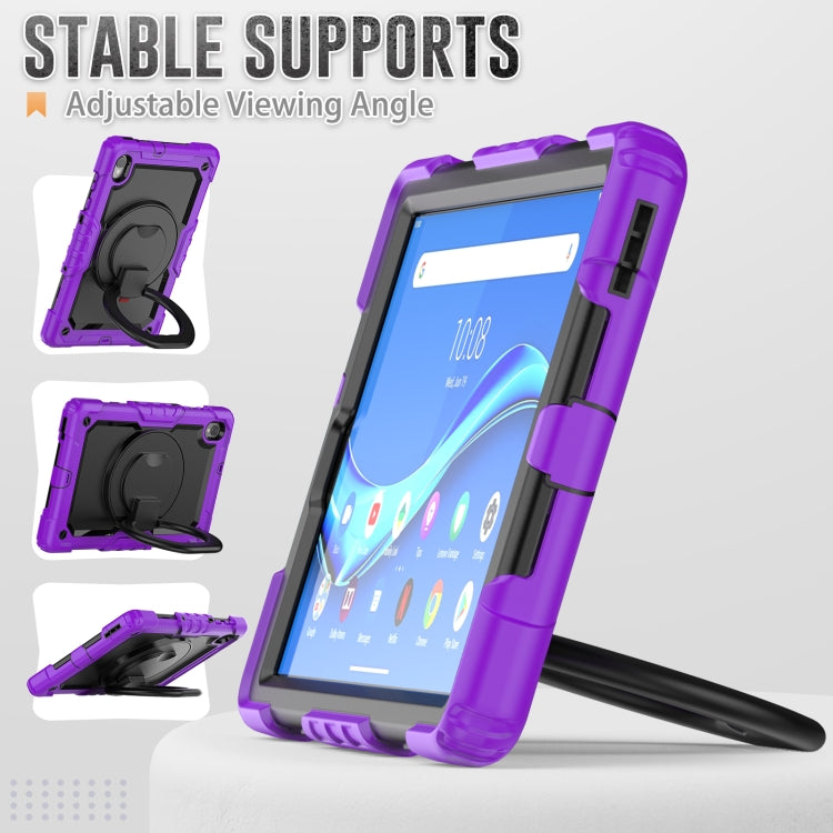 For Lenovo M10 Plus X606F Silicone + PC Holder Tablet Case