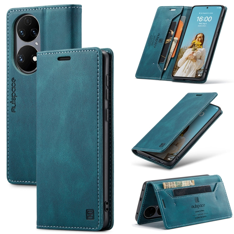 For Huawei P50 AutSpace A01 Skin-feel Crazy Horse Leather Phone Case