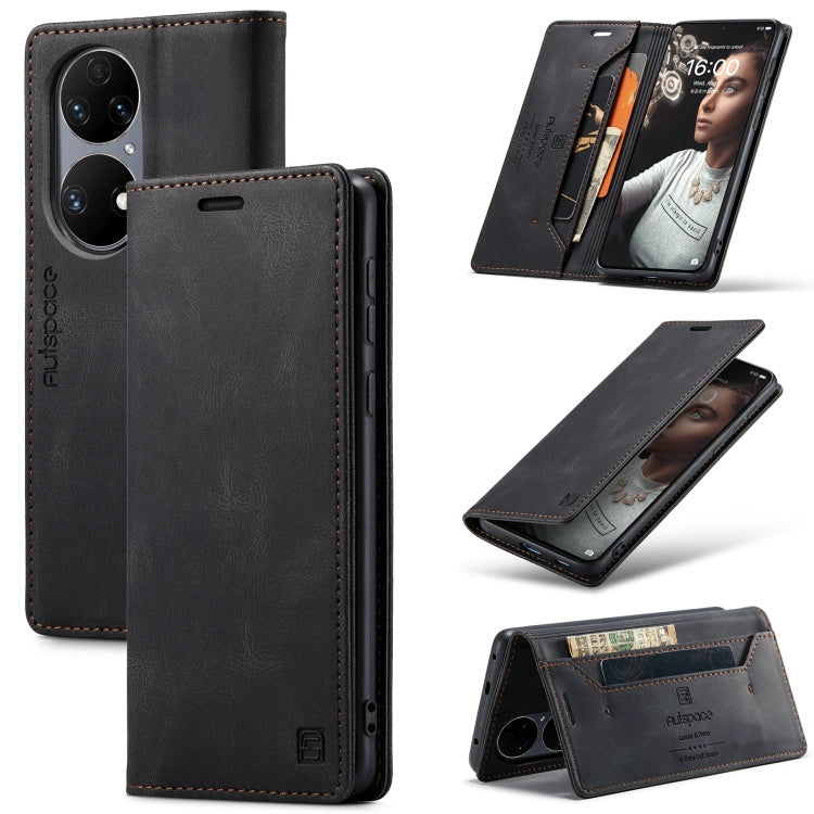 For Huawei P50 AutSpace A01 Skin-feel Crazy Horse Leather Phone Case