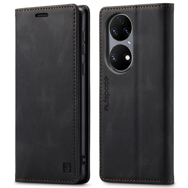For Huawei P50 AutSpace A01 Skin-feel Crazy Horse Leather Phone Case