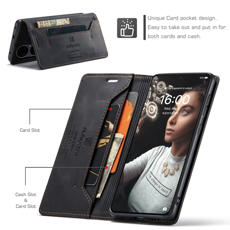 For Huawei P50 AutSpace A01 Skin-feel Crazy Horse Leather Phone Case
