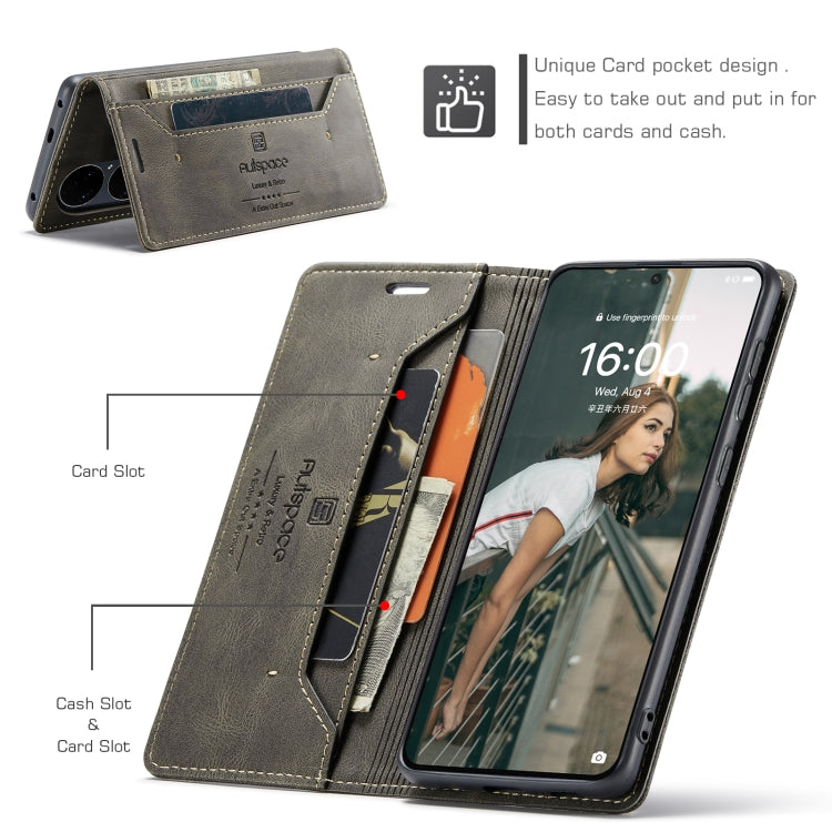 For Huawei P50 AutSpace A01 Skin-feel Crazy Horse Leather Phone Case