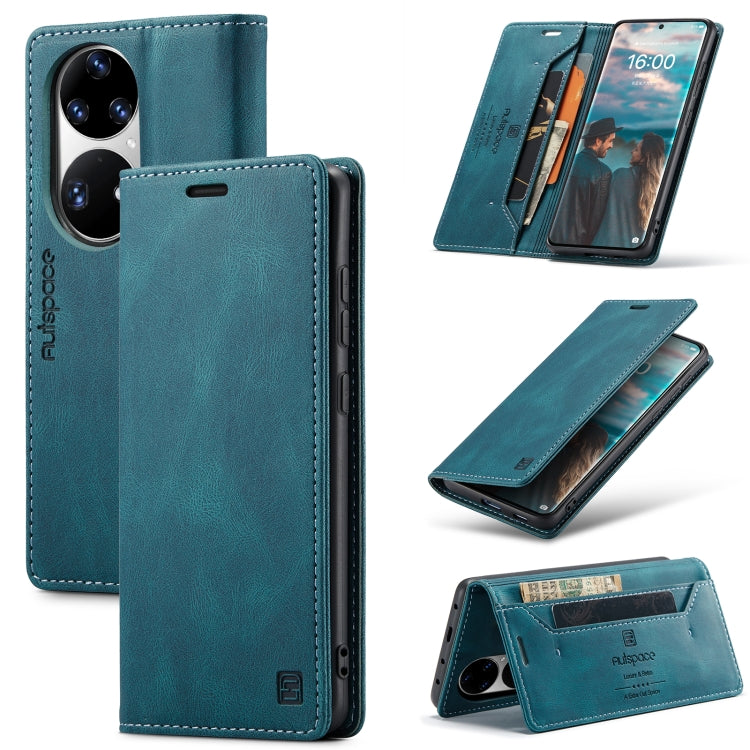 For Huawei P50 Pro AutSpace A01 Skin-feel Crazy Horse Leather Phone Case