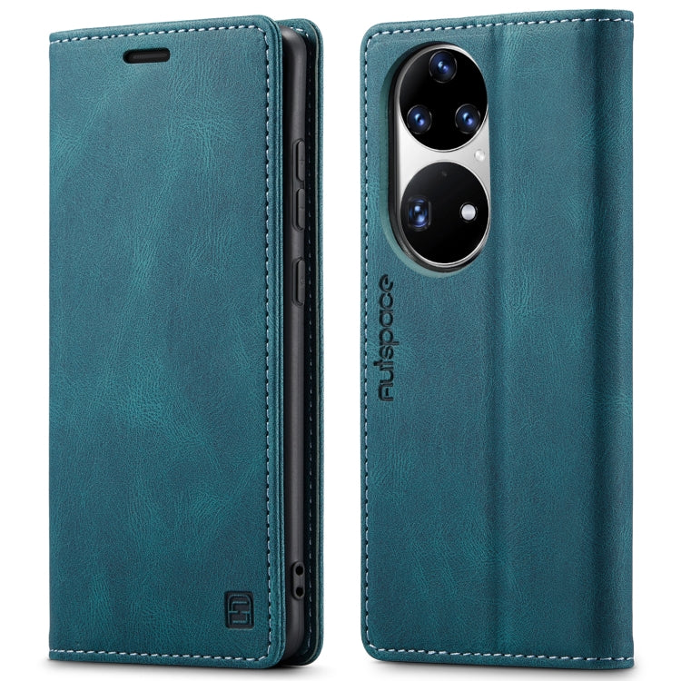 For Huawei P50 Pro AutSpace A01 Skin-feel Crazy Horse Leather Phone Case