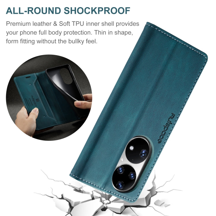 For Huawei P50 Pro AutSpace A01 Skin-feel Crazy Horse Leather Phone Case