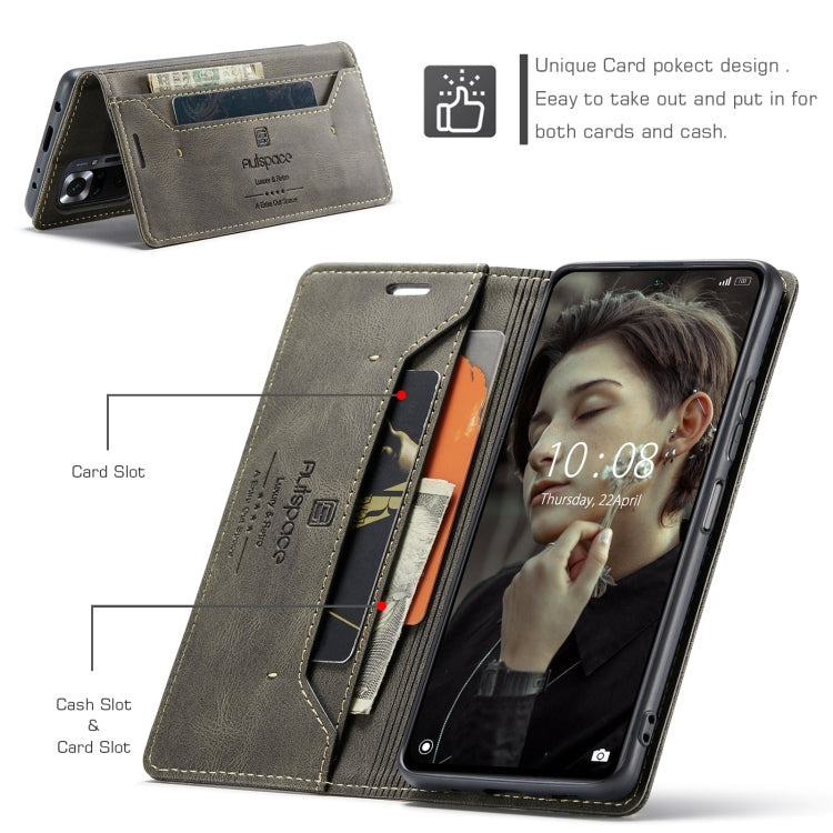For Xiaomi Redmi Note 10 Pro / 10 Pro Max AutSpace A01 Skin-feel Crazy Horse Leather Phone Case