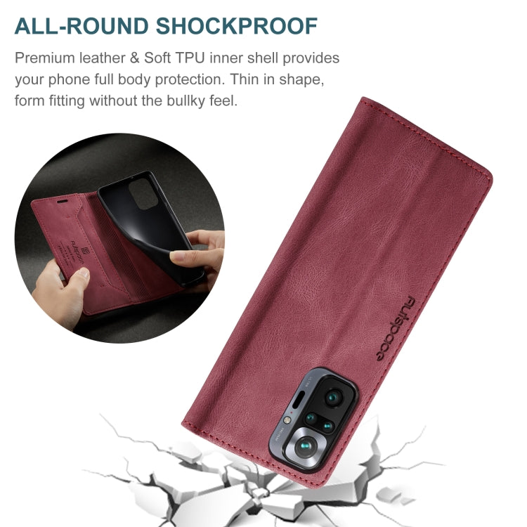 For Xiaomi Redmi Note 10 Pro / 10 Pro Max AutSpace A01 Skin-feel Crazy Horse Leather Phone Case