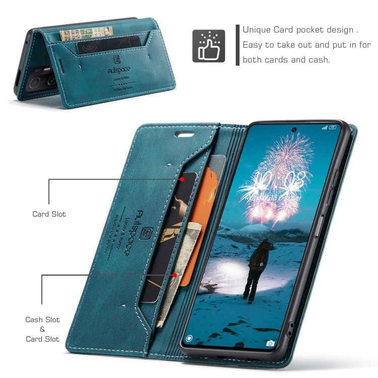 For Xiaomi Mi 11T /11T Pro AutSpace A01 Skin-feel Crazy Horse Leather Phone Case