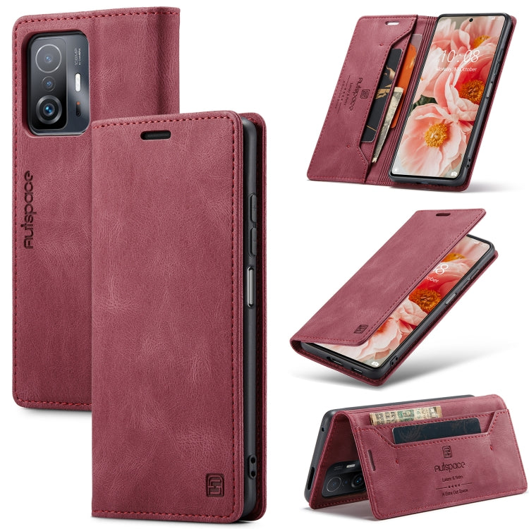 For Xiaomi Mi 11T /11T Pro AutSpace A01 Skin-feel Crazy Horse Leather Phone Case