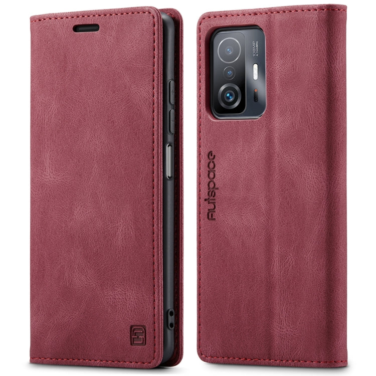 For Xiaomi Mi 11T /11T Pro AutSpace A01 Skin-feel Crazy Horse Leather Phone Case