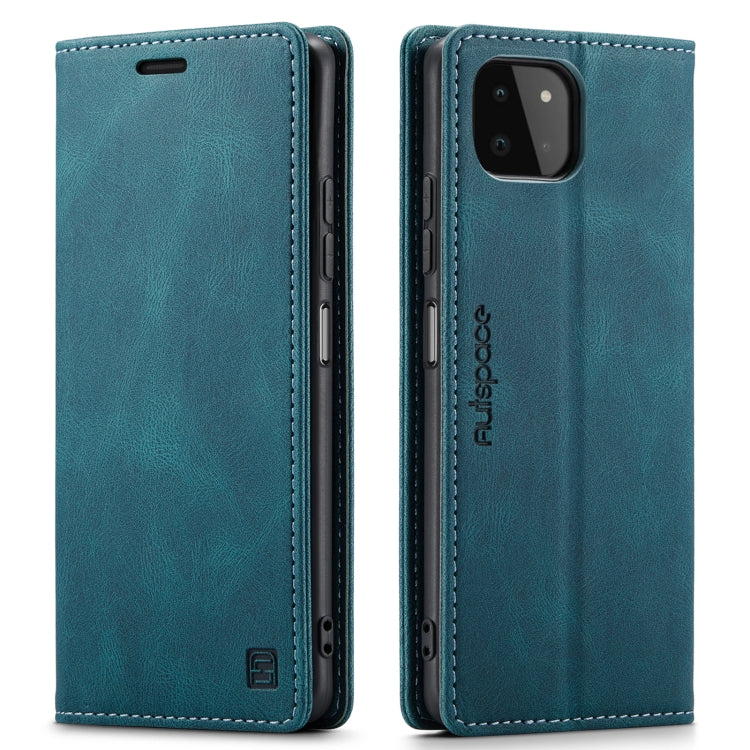 For Samsung Galaxy A22 AutSpace A01 Retro Skin-feel Crazy Horse RFID Leather Phone Case