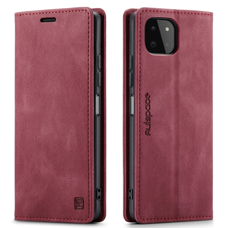 For Samsung Galaxy A22 AutSpace A01 Retro Skin-feel Crazy Horse RFID Leather Phone Case
