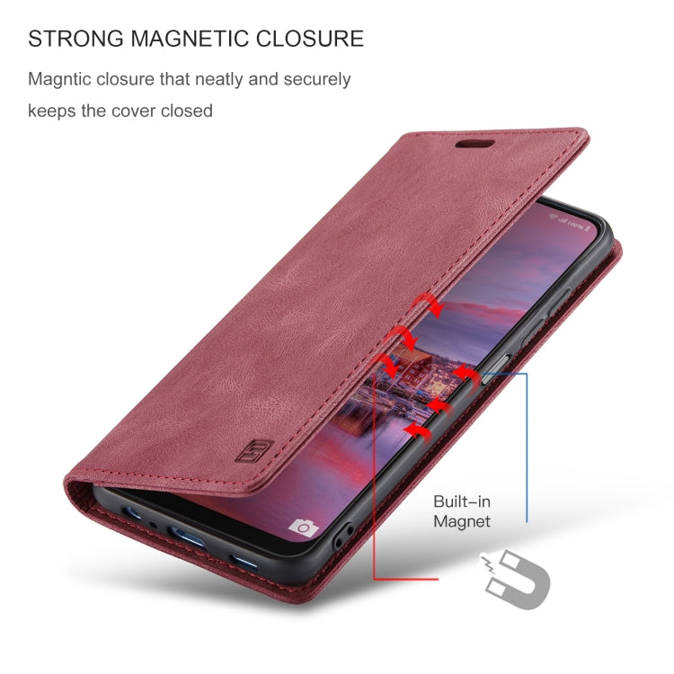 For Samsung Galaxy A22 AutSpace A01 Retro Skin-feel Crazy Horse RFID Leather Phone Case