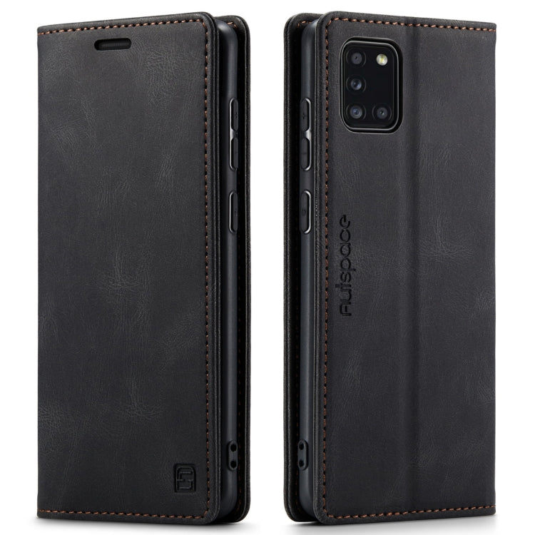 For Samsung Galaxy A31 AutSpace A01 Retro Skin-feel Crazy Horse RFID Leather Phone Case