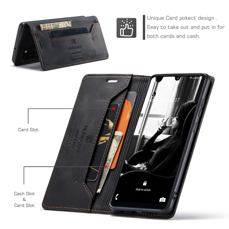 For Samsung Galaxy A31 AutSpace A01 Retro Skin-feel Crazy Horse RFID Leather Phone Case