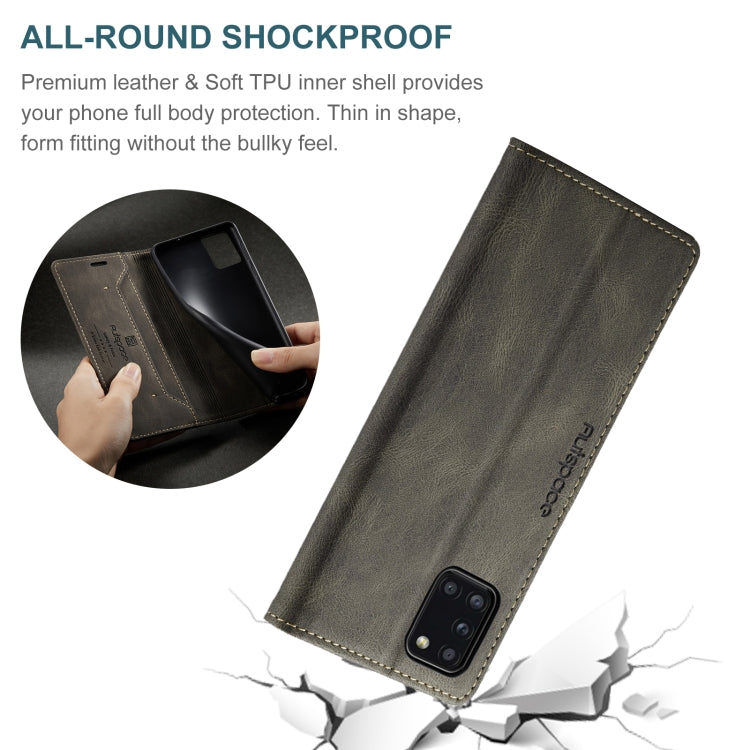 For Samsung Galaxy A31 AutSpace A01 Retro Skin-feel Crazy Horse RFID Leather Phone Case