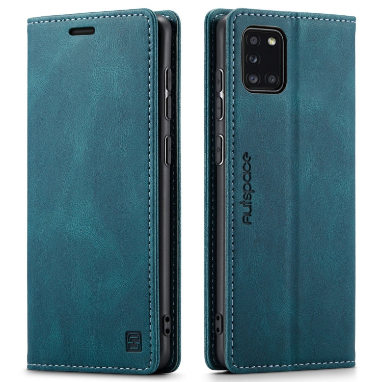 For Samsung Galaxy A31 AutSpace A01 Retro Skin-feel Crazy Horse RFID Leather Phone Case