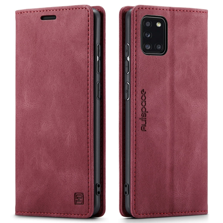 For Samsung Galaxy A31 AutSpace A01 Retro Skin-feel Crazy Horse RFID Leather Phone Case