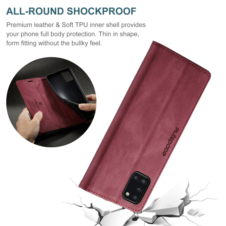 For Samsung Galaxy A31 AutSpace A01 Retro Skin-feel Crazy Horse RFID Leather Phone Case