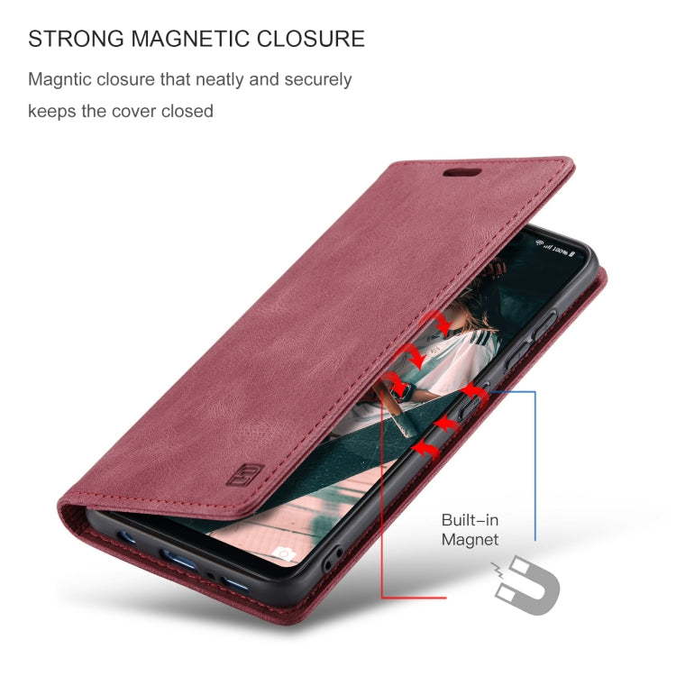 For Samsung Galaxy A31 AutSpace A01 Retro Skin-feel Crazy Horse RFID Leather Phone Case