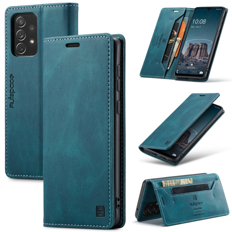 For Samsung Galaxy A33 5G AutSpace A01 Retro Skin-feel Crazy Horse RFID Leather Phone Case