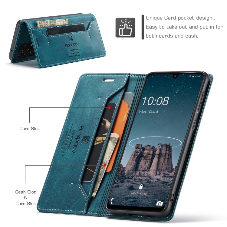 For Samsung Galaxy A33 5G AutSpace A01 Retro Skin-feel Crazy Horse RFID Leather Phone Case