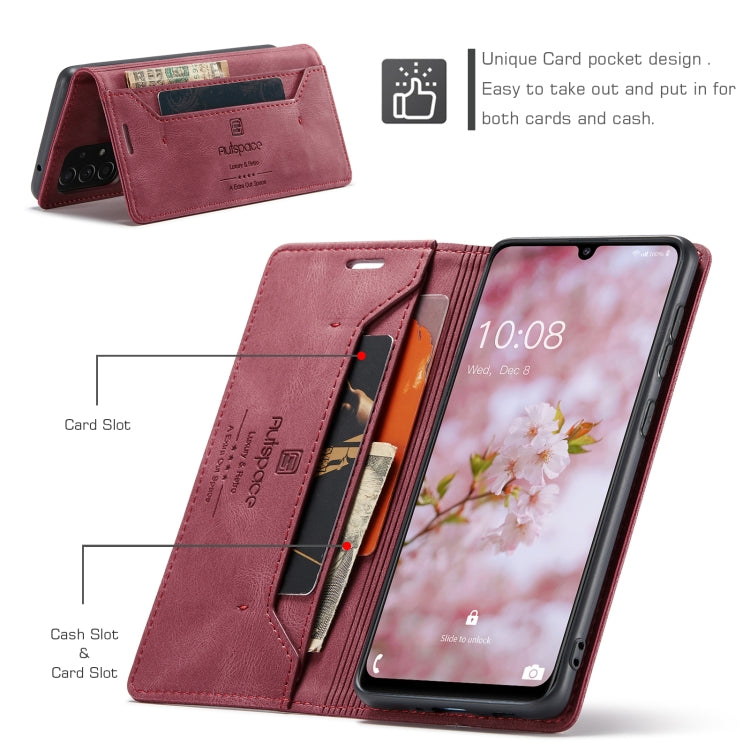 For Samsung Galaxy A33 5G AutSpace A01 Retro Skin-feel Crazy Horse RFID Leather Phone Case